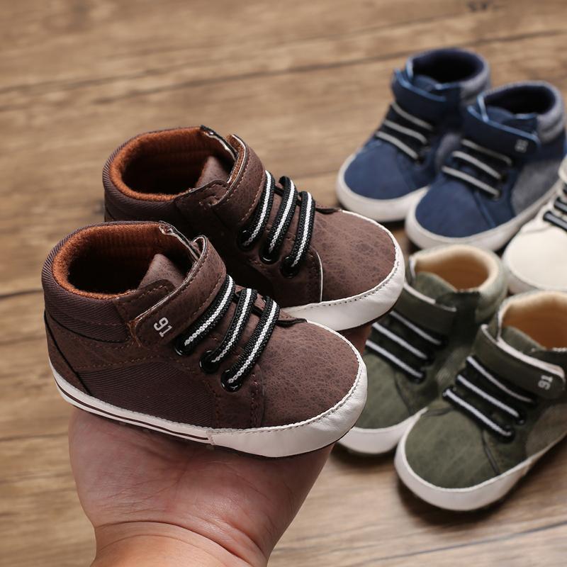 Baby Soft-Sole Lace-Up Ankle Boots
