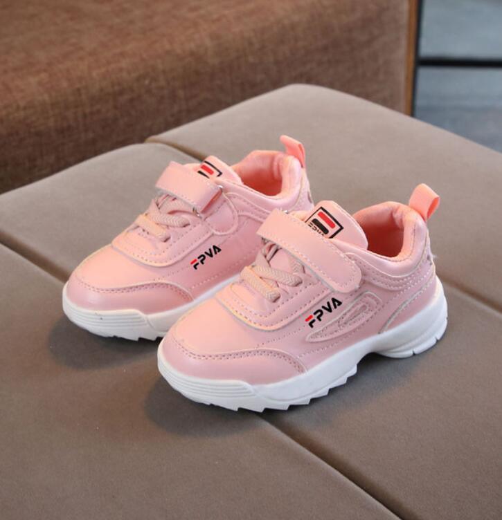 Kids’ Hook-and-Loop Faux Leather Sneakers