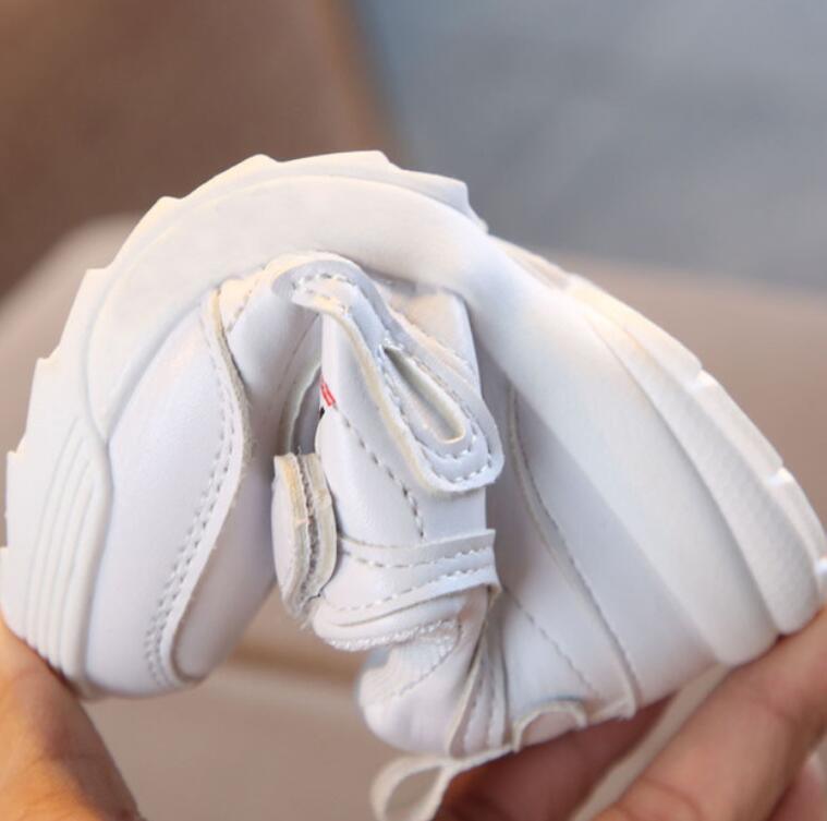 Kids’ Hook-and-Loop Faux Leather Sneakers