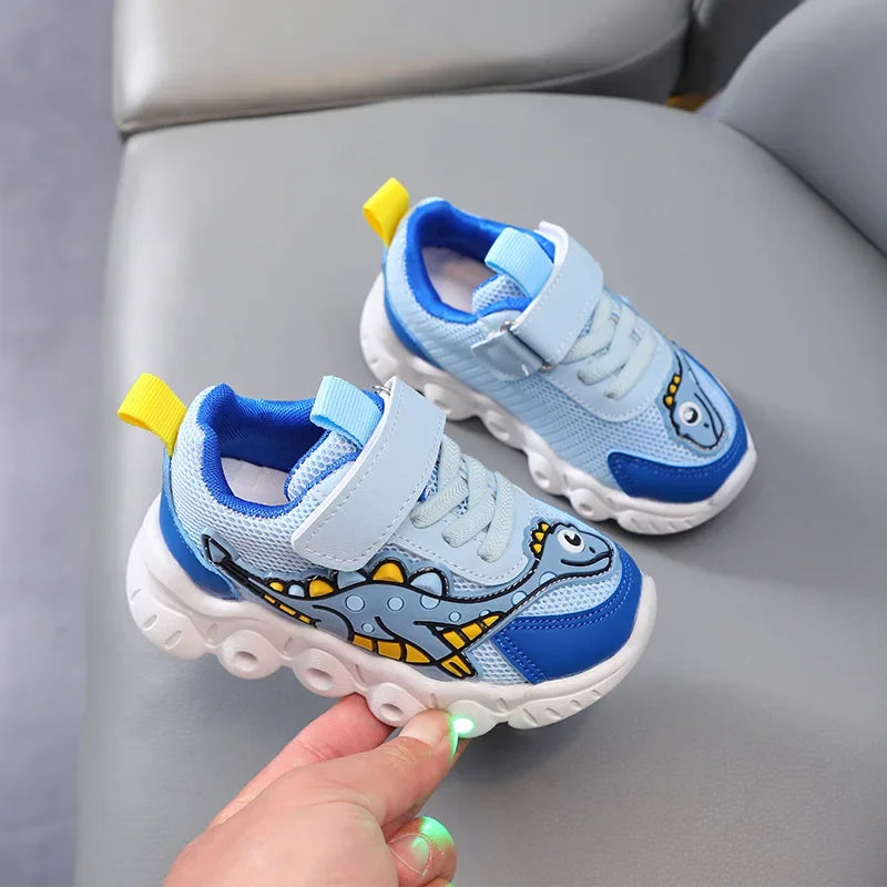Kids’ Dinosaur Light-Up Mesh Sneakers