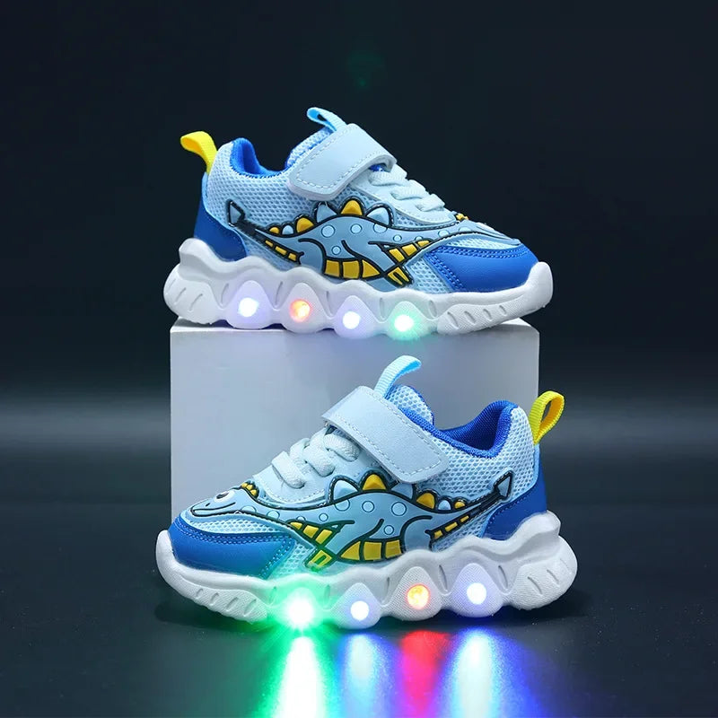 Kids’ Dinosaur Light-Up Mesh Sneakers