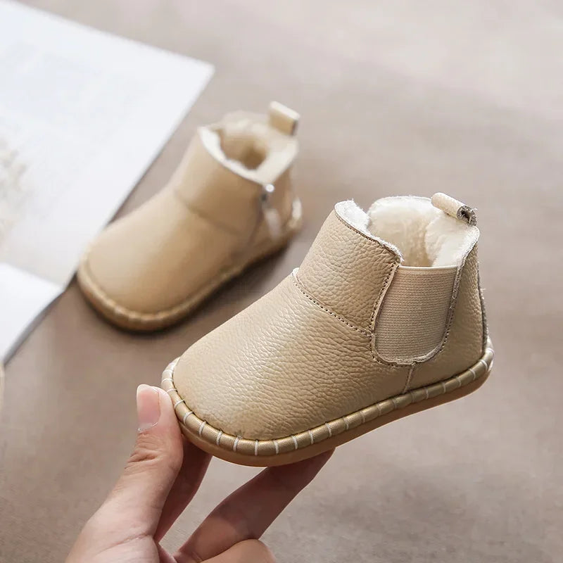 Baby & Toddler Plush-Lined Leather Snow Boots