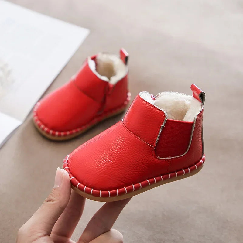 Baby & Toddler Plush-Lined Leather Snow Boots