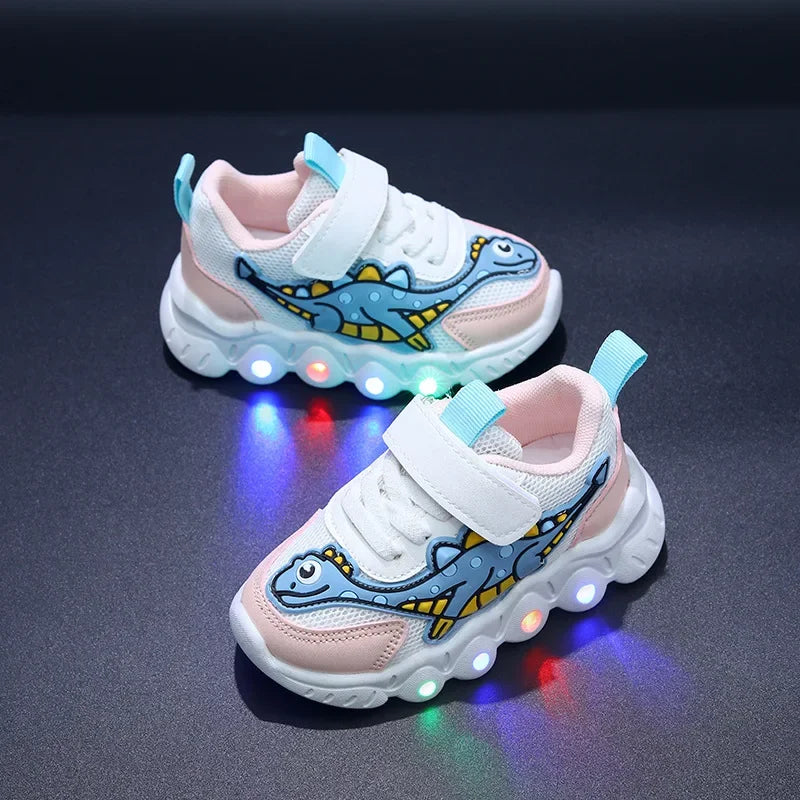 Kids’ Dinosaur Light-Up Mesh Sneakers