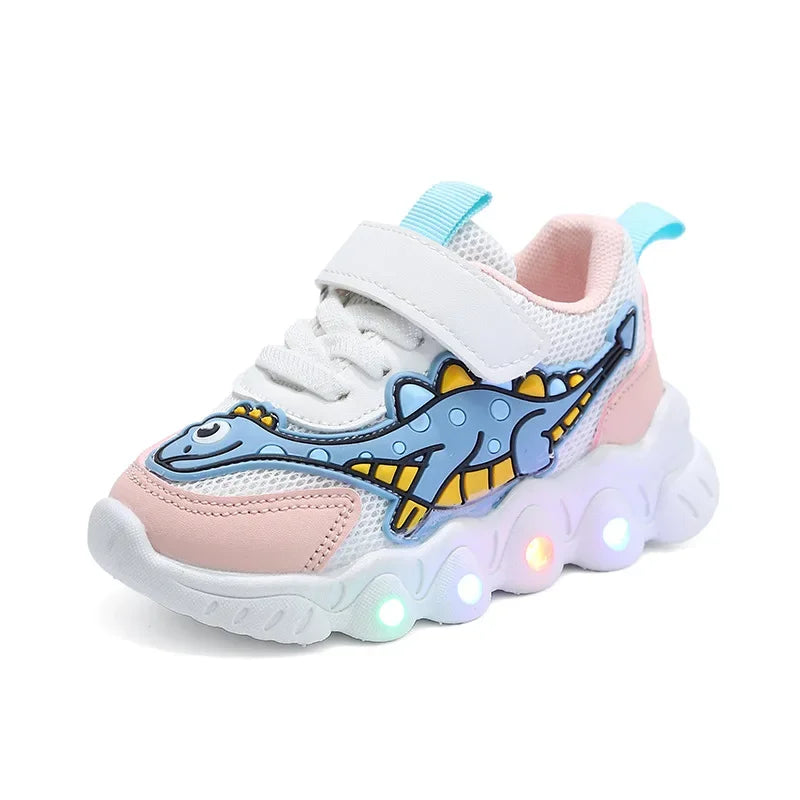 Kids’ Dinosaur Light-Up Mesh Sneakers