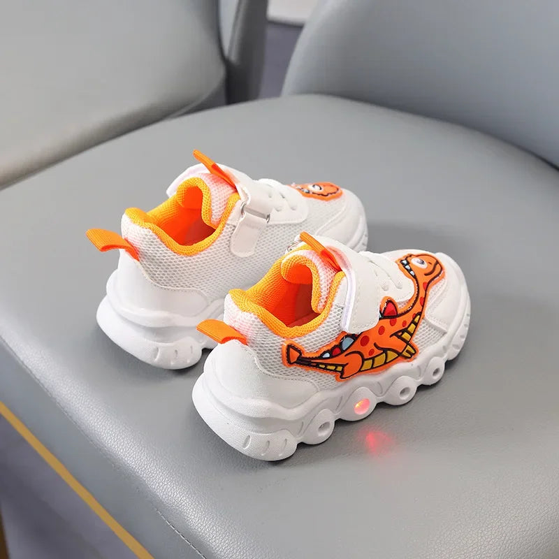 Kids’ Dinosaur Light-Up Mesh Sneakers