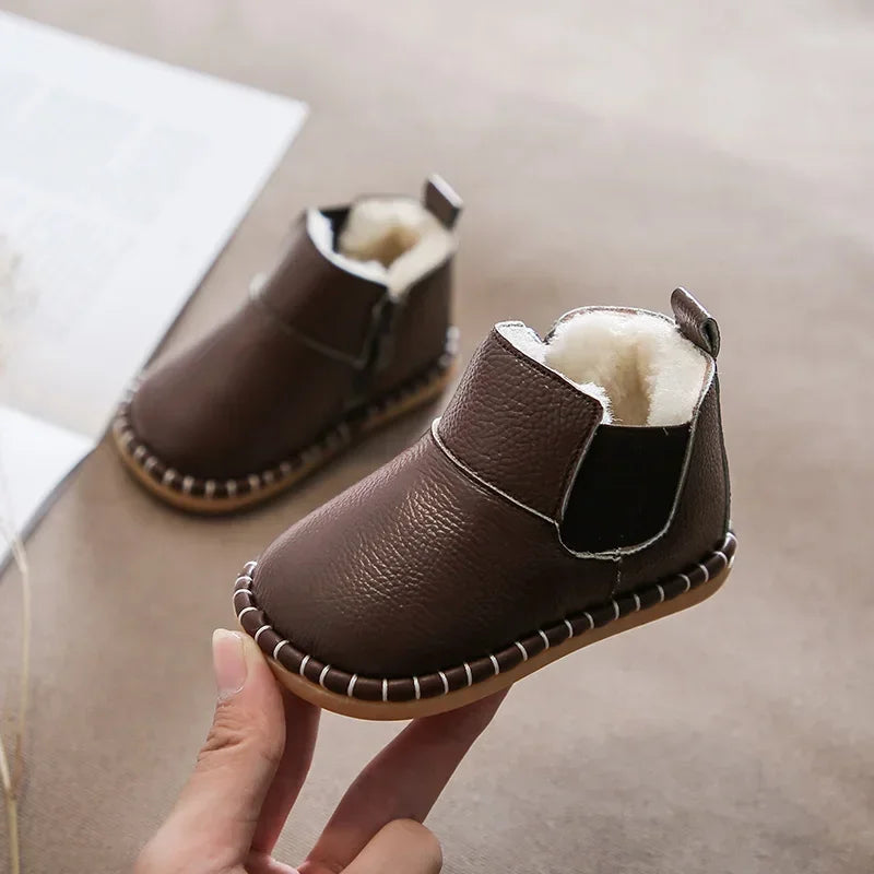 Baby & Toddler Plush-Lined Leather Snow Boots