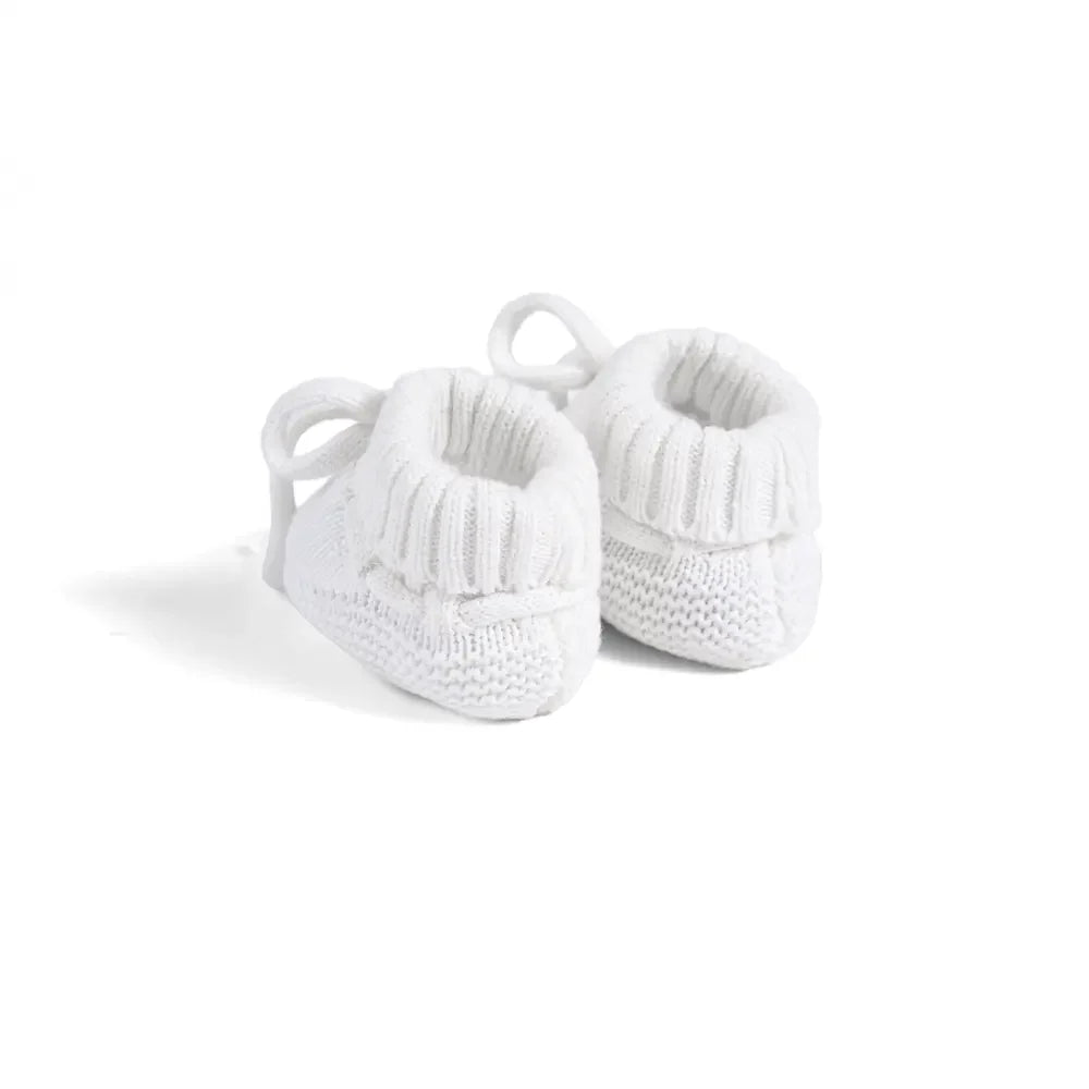 White Knit Baby Booties