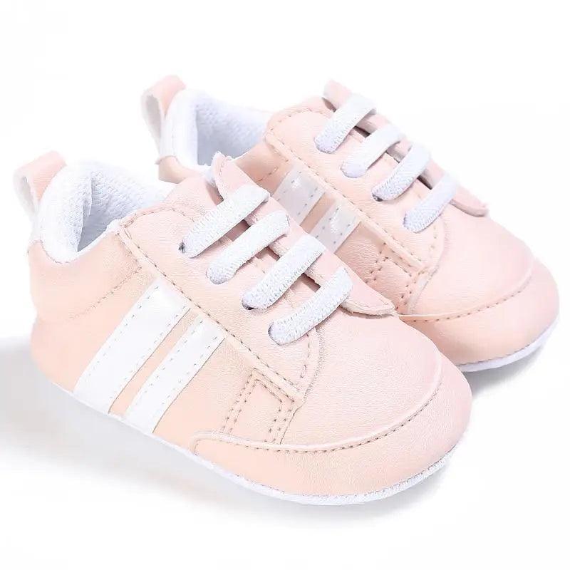 Baby Soft-Sole Faux Leather Sneakers