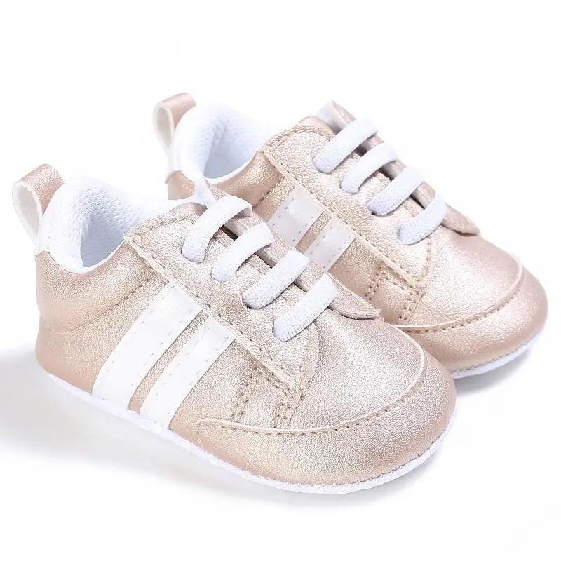 Baby Soft-Sole Faux Leather Sneakers