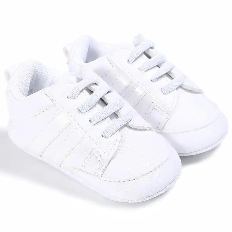 Baby Soft-Sole Faux Leather Sneakers