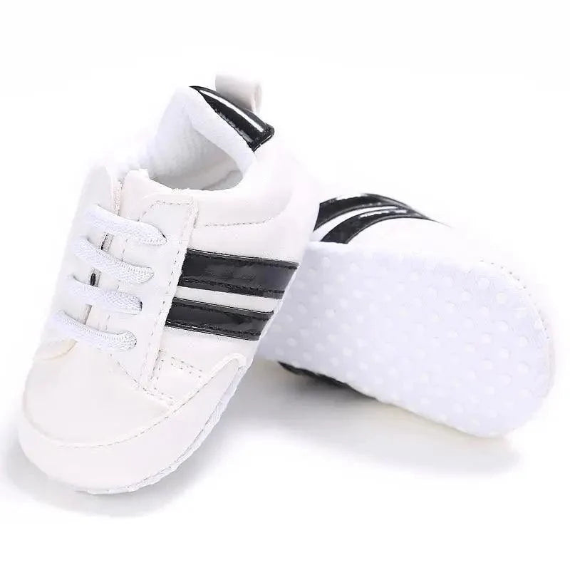 Baby Soft-Sole Faux Leather Sneakers
