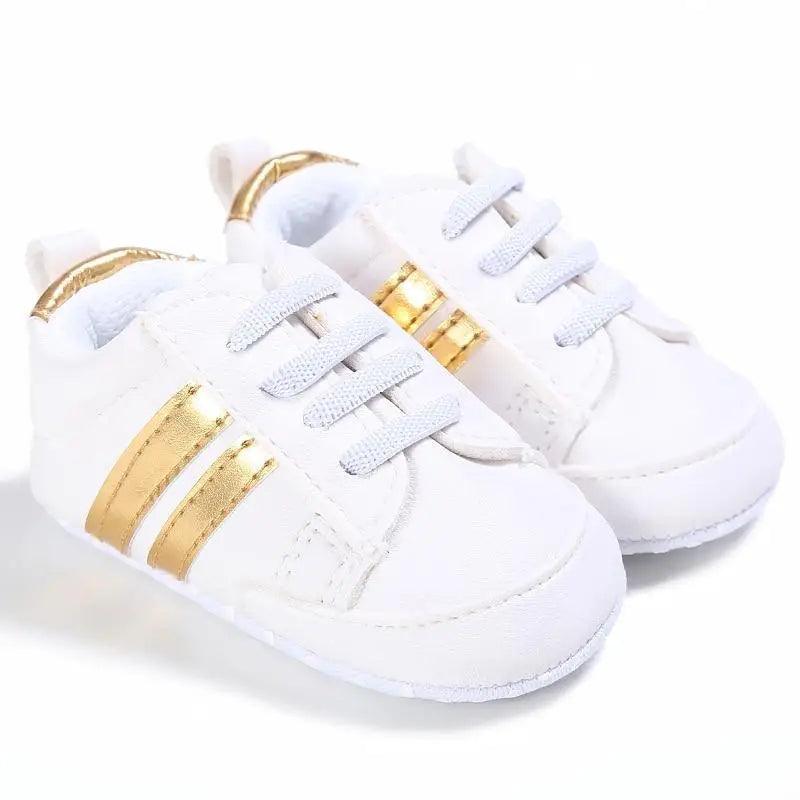 Baby Soft-Sole Faux Leather Sneakers