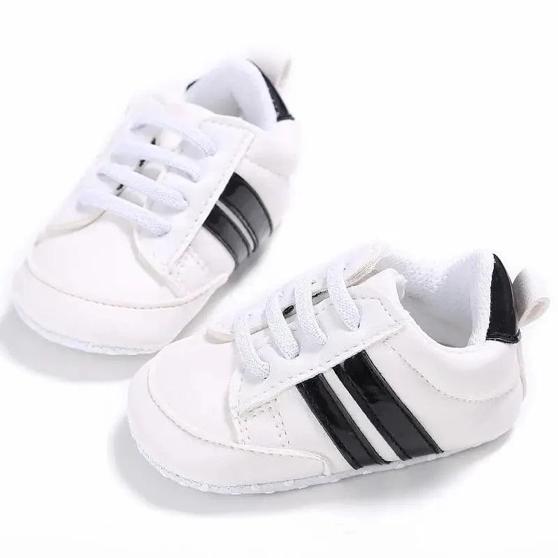 Baby Soft-Sole Faux Leather Sneakers