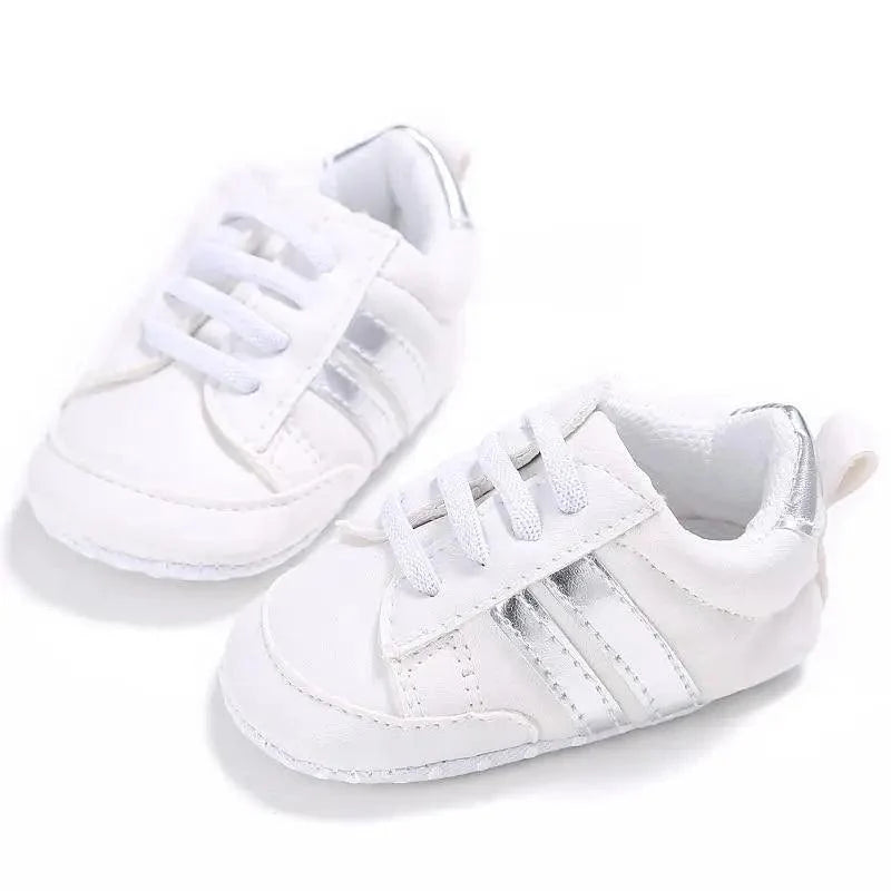 Baby Soft-Sole Faux Leather Sneakers